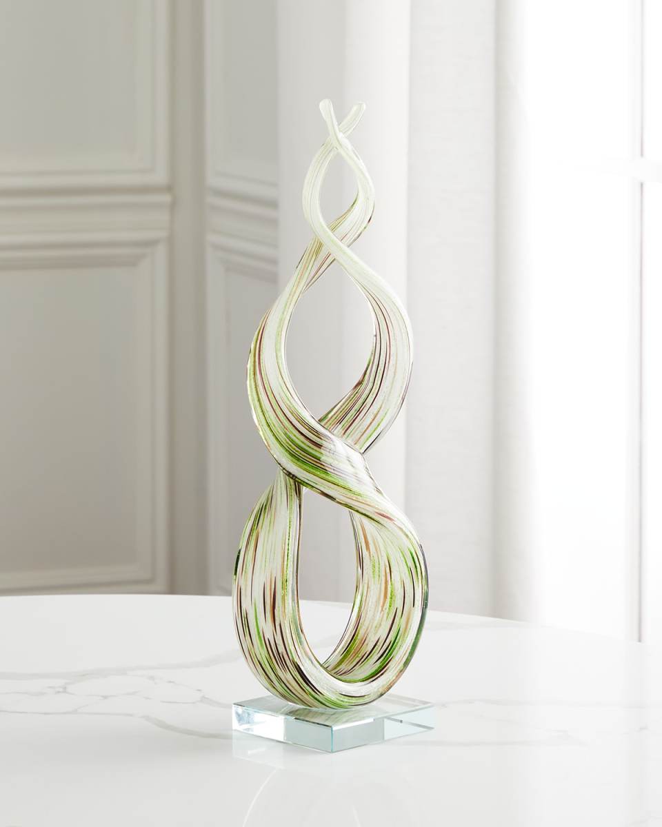 Intertwined Art Glass Sculpture - 5.25" x 4" x 17.25"